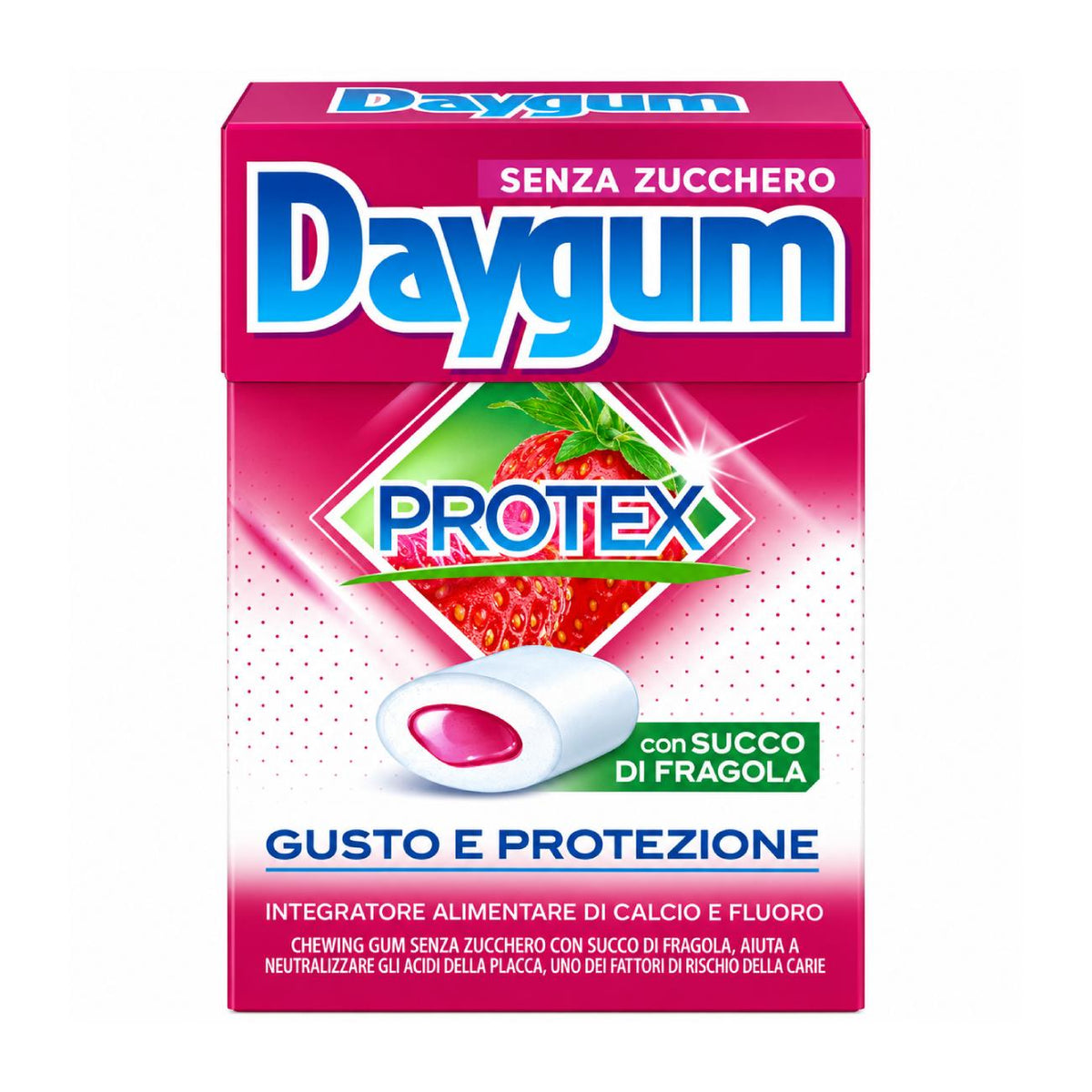 Sugar-free chewing gum with strawberry juice DAYGUM Protex