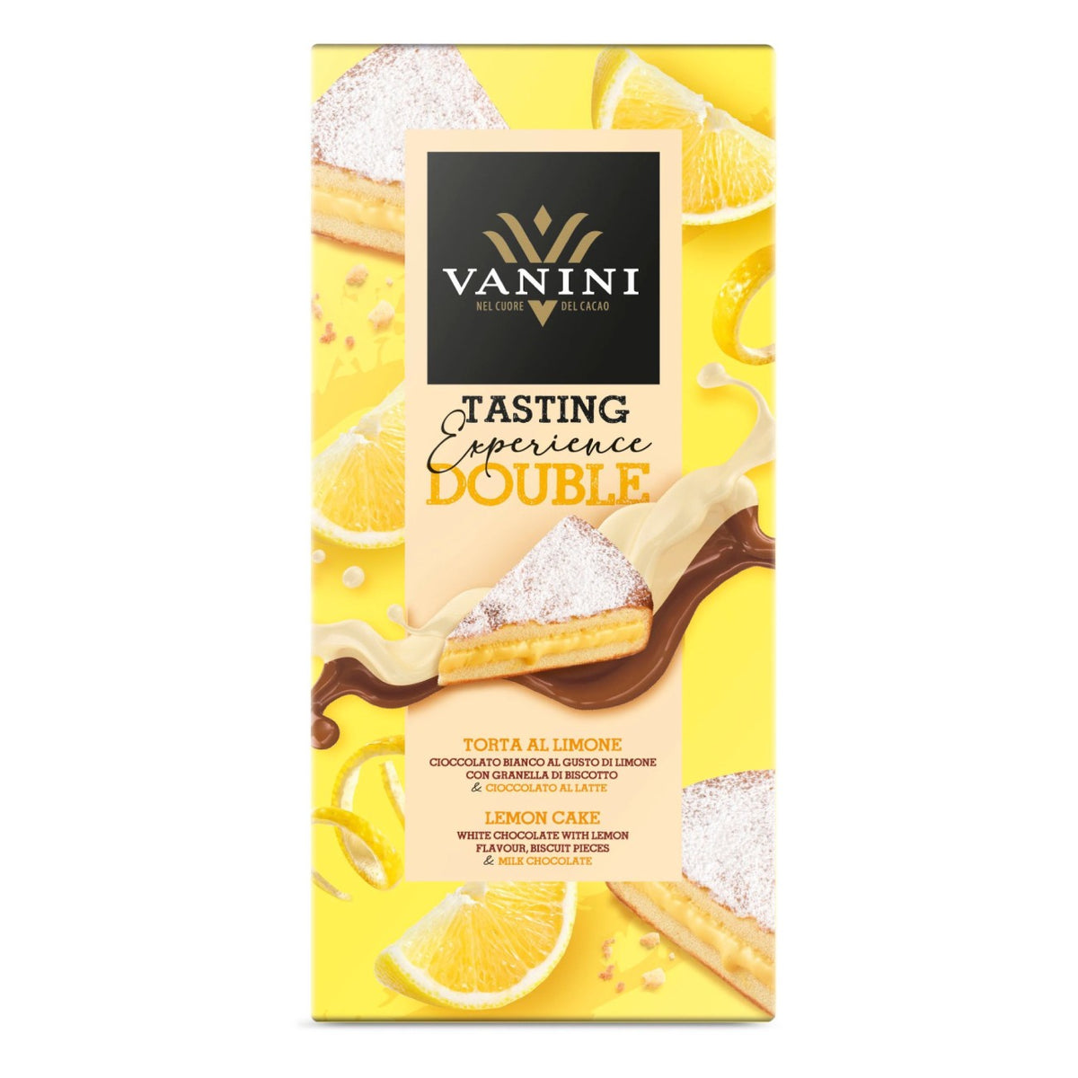 Milk and white chocolate bar VANINI Torta al Limone 85g