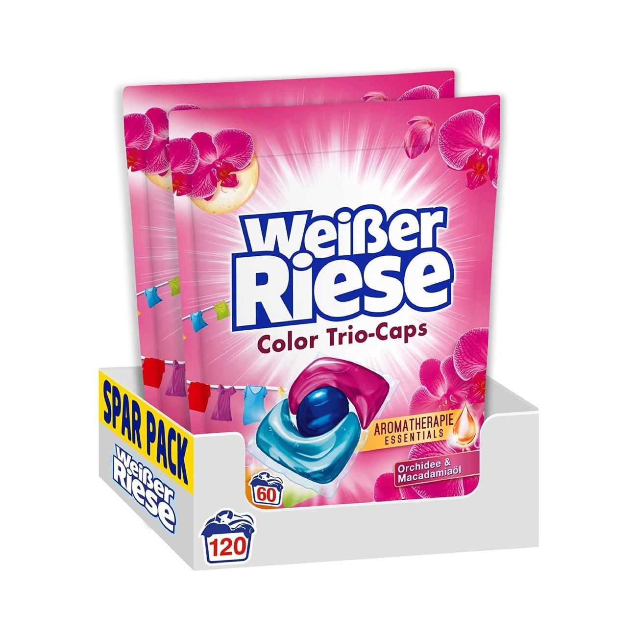 Skalbimo kapsulės Color Aromatherapy Essentials, 120MR