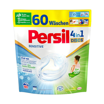 Kapsulas veļas mazgāšanai Sensitive Aloe Vera Discs 4in1, 60MR