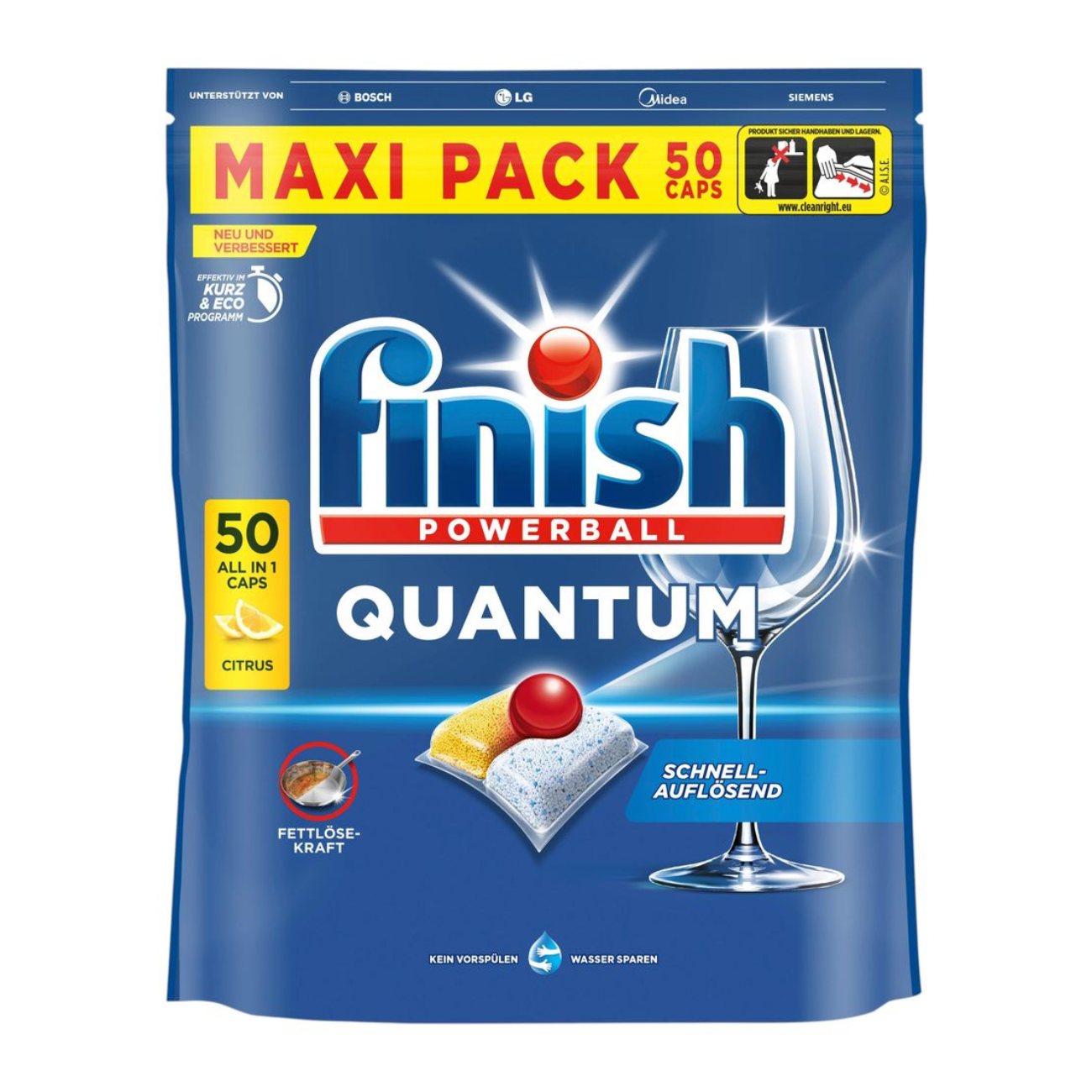 Nõudepesukapslid FINISH Powerball Quantum, 50MR