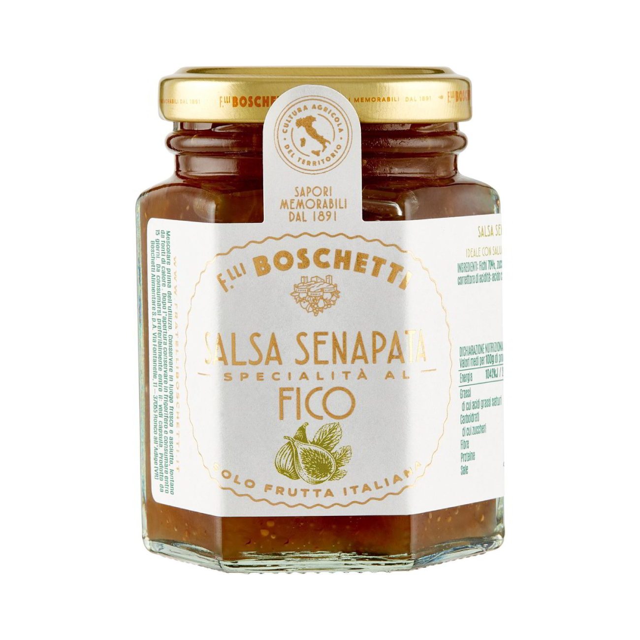 Mustard sauce with figs BOSCHETTI Salsa Senapata Fico, 130g
