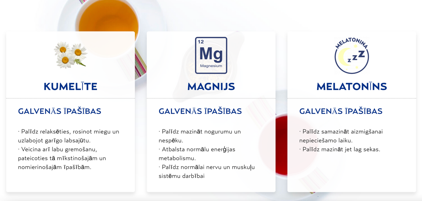 Soluble chamomile tea with melatonin and magnesium BONOMELLI, 16 pcs.