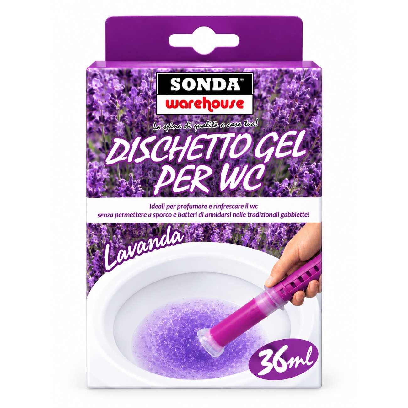 Toilet bowl discs with applicator SONDA Lavanda, 36 ml