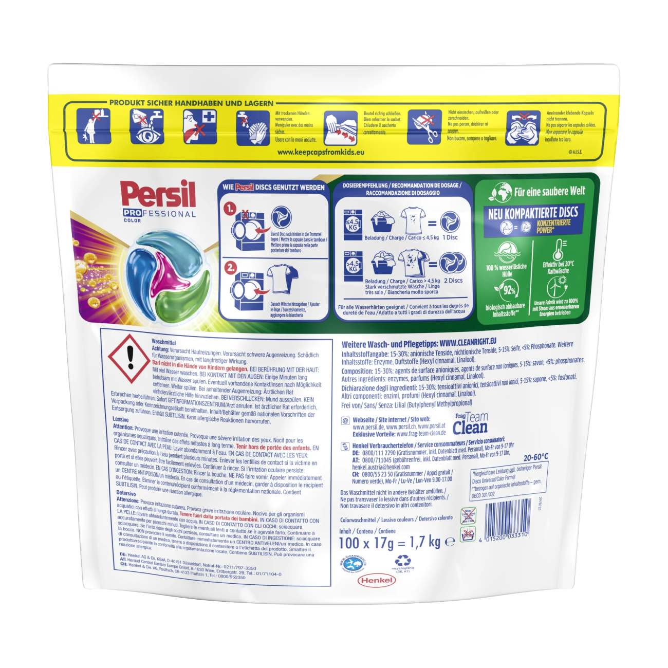 Laundry detergent capsules 4in1 Color Discs, 100WL